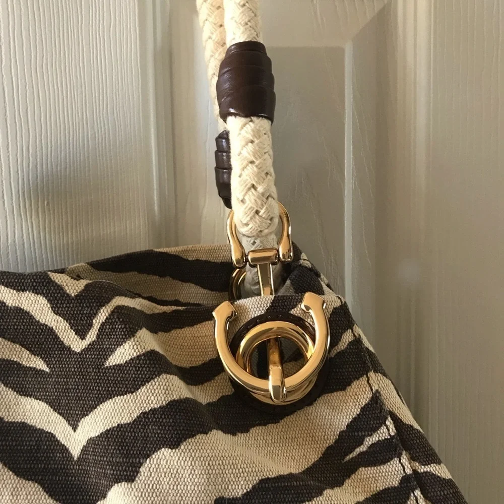 Michael Kors Marina Anchor Zebra Print Bag